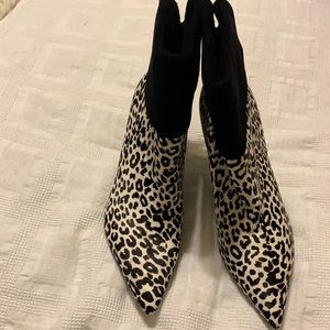 Animal print ankle booties